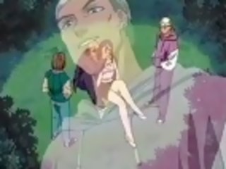 Pervs bound and fuck anime young woman in park